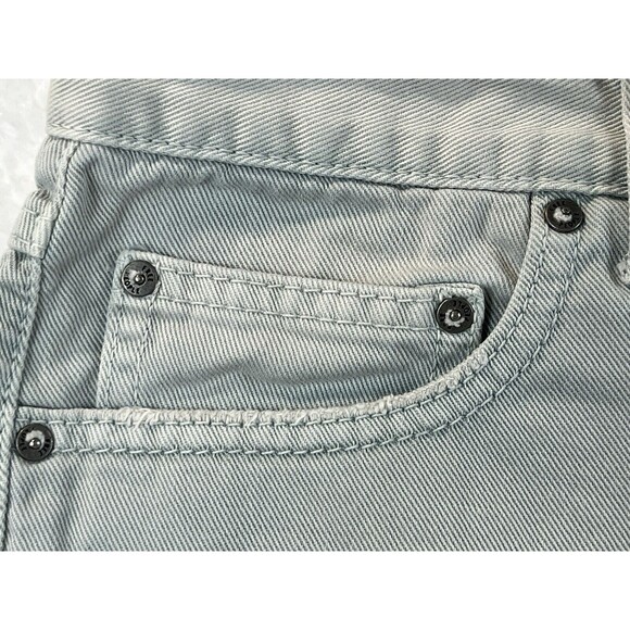 Free People Shorts Womens Sz 29 Cutoff Raw Hem Blue Gray Festival Daisy Duke Y2K - Picture 3 of 9